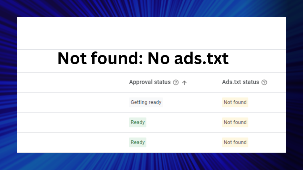 Not found No ads.txt 