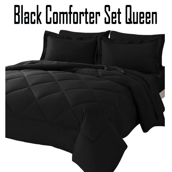 Black Comforter Set Queen